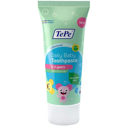 TePe Daily Baby Toothpaste Unflavoured 0 - 2 Years Οδοντόκρεμα Καθημερινής Χρήσης Χωρίς Γεύση για Παιδιά Ηλικίας από 0 έως 2 Ετών 50ml